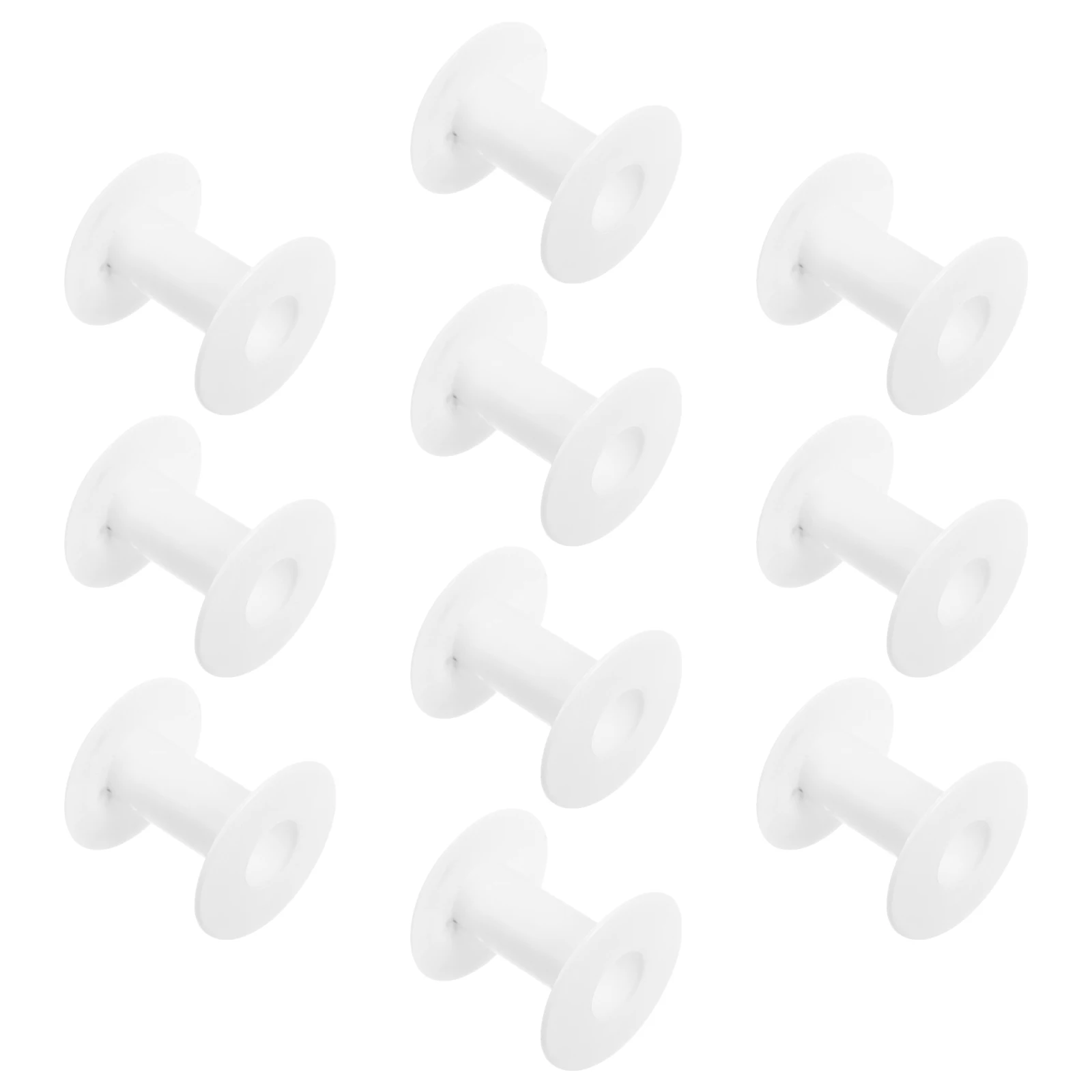 

10pcs Small Empty Plastic Spools Wire Weaving Bobbins For Embroidery Ribbon Yarn Crafts Sewing Semi-Transparent Durable Cord