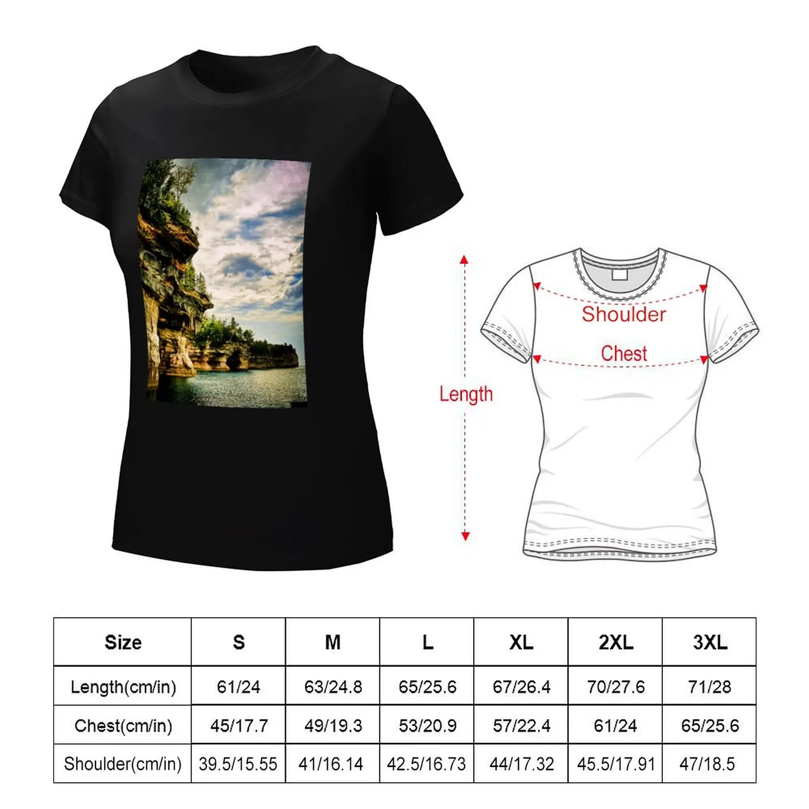 Pictured Rocks T-shirt Short sleeve tee summer clothes Womens clothing