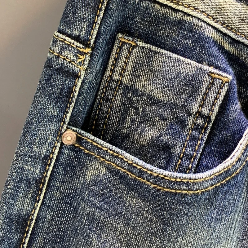 Street Fashion Loose Washed-out Vintage Blue Jeans Men's Spring and Autumn Loose Large Size Casual Harem Fashion Pants