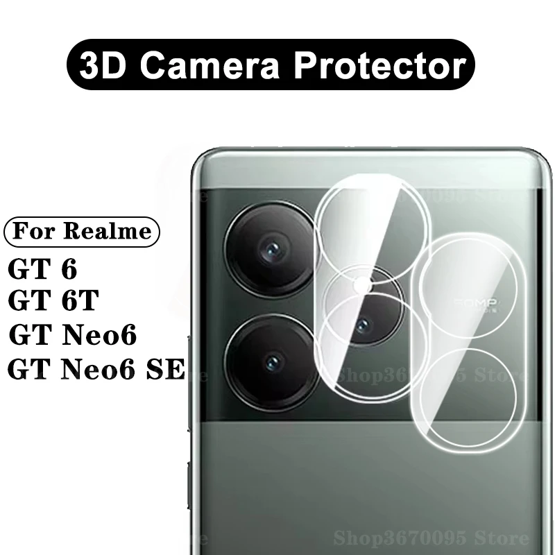 2Pcs 3D Clear Camera Protector For Realme GT 6 Full Coverage Back Lens Tempered Glass RealmeGT6 5G Realmi GT 6 6T Neo6 SE GT6