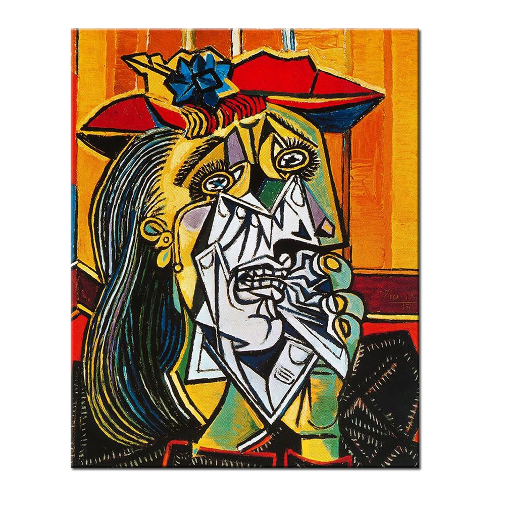 

Weeping Woman by Pablo Picasso Oil Painting Figure Hand Painted Reproduction Canvas Wall Decor