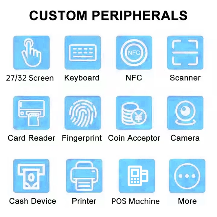 

32 Inch Touch Screen Self Service Payment Terminal Solution Airport Hotel Cash Acceptor QR Scanner Machine Kiosks