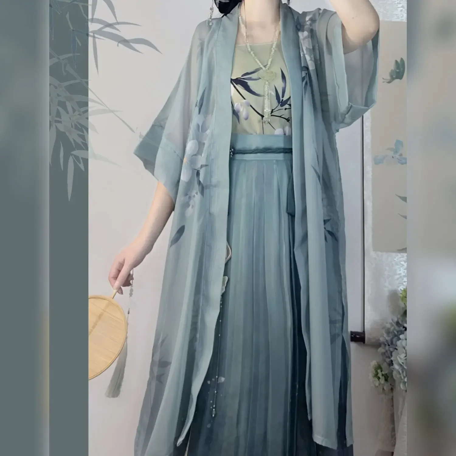 Song-made Hanfu Changgan Temple Waist Pleated Skirt Chinese Spring And Summer Daily Hanfu Tradicional Mujer Hanfu Set