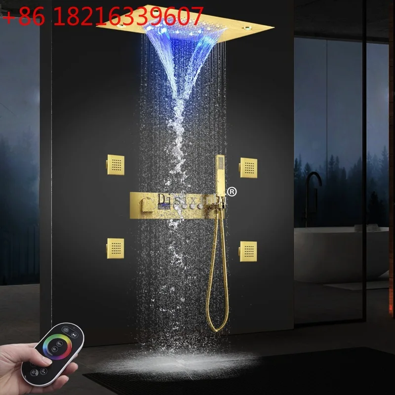 Laskin concealed shower set 20 * 14 inch LED top spray bathroom constant temperature digital display valve body