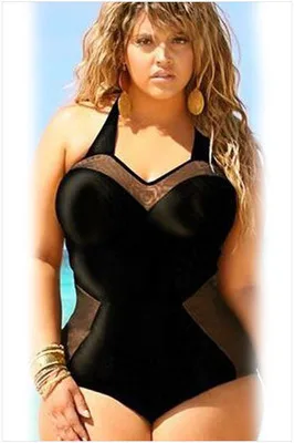 نمط مثير الدهون ملابس السباحة الكبيرة السوداء واحدة الكتف قطعة واحدة ملابس السباحة المرأة الصيف الطباعة #3