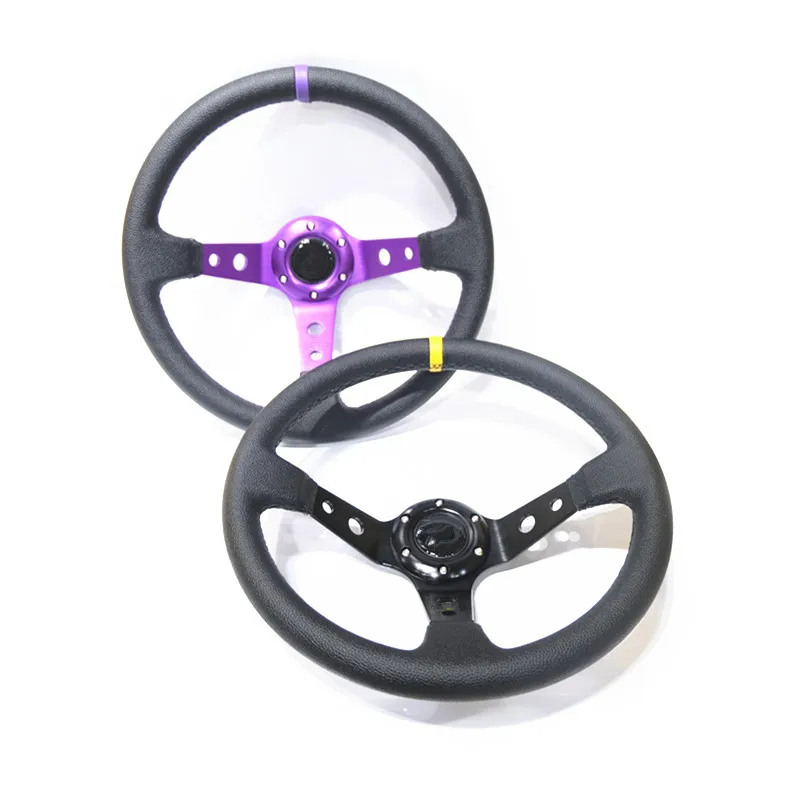 

New Steering Wheel PVC Modified Sport 14 Inch 350mm Deep Concave Steering Wheel For Racing