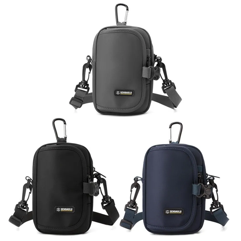 Fashion Casual Men Crossbody Bag Multi-Pockets Large Capacity Phone Storage Bag Square Multi-functional Wallet Hiking