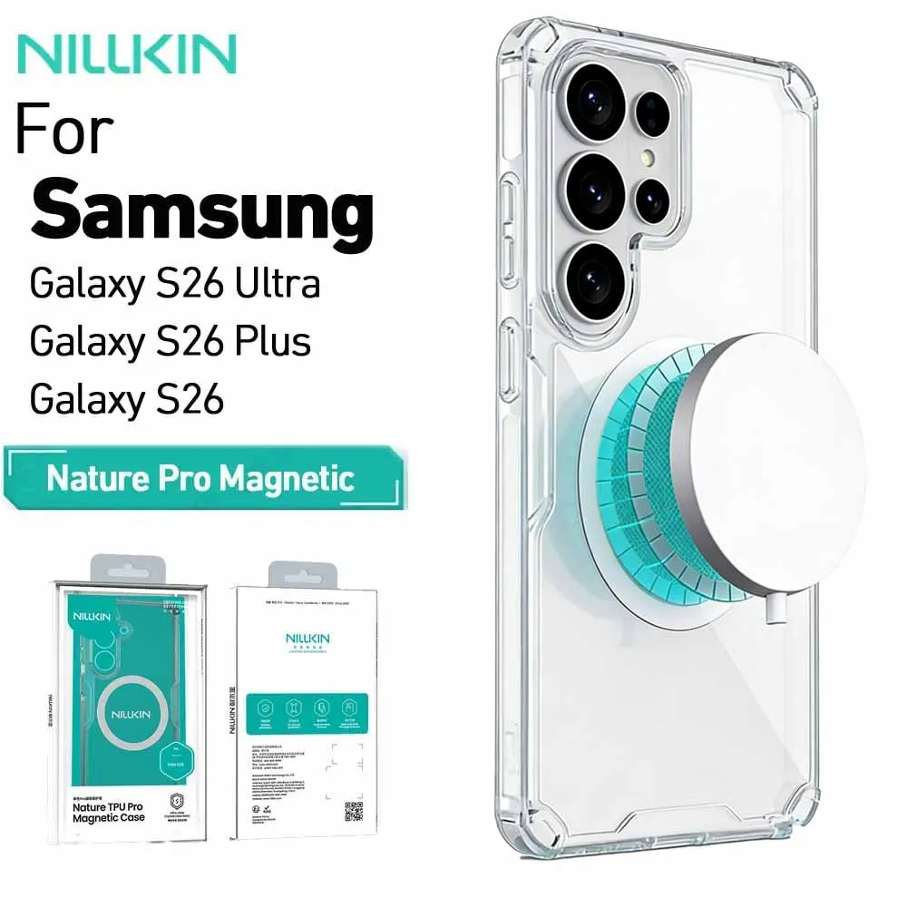 

For Samsung Galaxy S26 Ultra S26+ S26 Plus Nillkin Nature Pro Magnetic Transparent TPU Frame Cover Phone Case ﻿