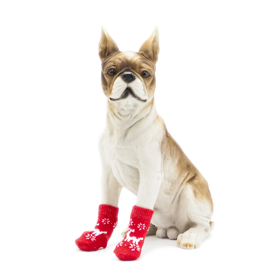 

4 Sets Anti Slip Socks Pet Christmas Dad Bulk Mini Stockings Grip for Large Dogs
