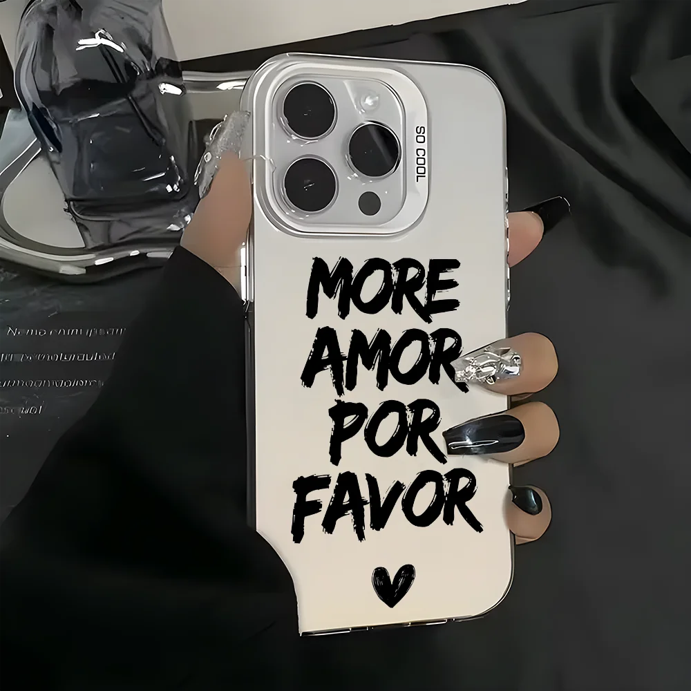 

More Amor Por Favor Phone Case For iPhone 16 15 14 13 12 11 Pro Max White Ultra-thin Soft Candy Abrazine Funda