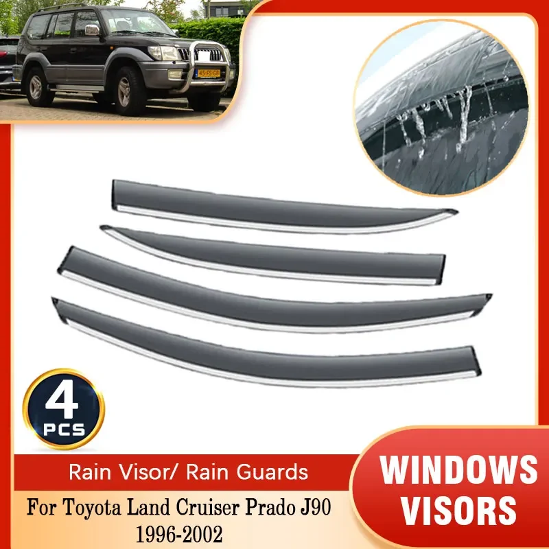 

For Toyota Land Cruiser Prado J90 1996~2002 Rain Sunshade Window Visor Windshield Deflectors Auto Protective Cover Accessories