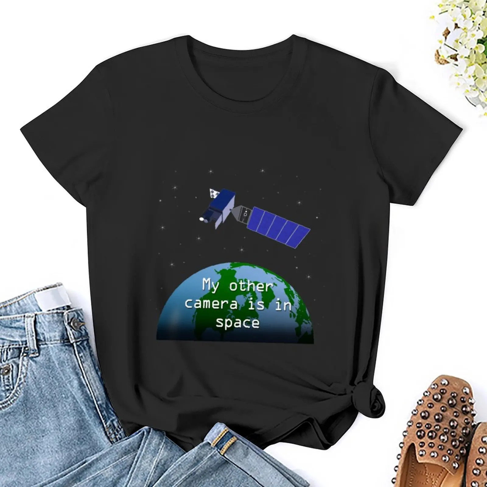 My Other Camera is in Space T-Shirt lady clothes shirts graphic tees cute tops t shirt Women