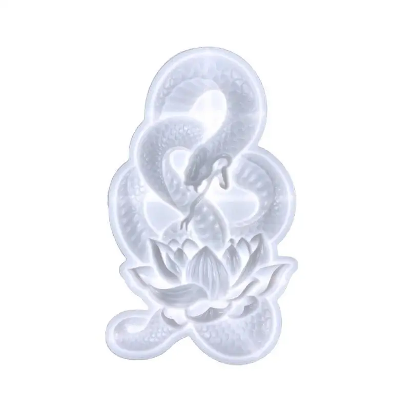 P9FE Lotuses Schlange Silikon Form DIY Wand Dekoration Wohnzimmer Dekorative Ornamente – Detail 4