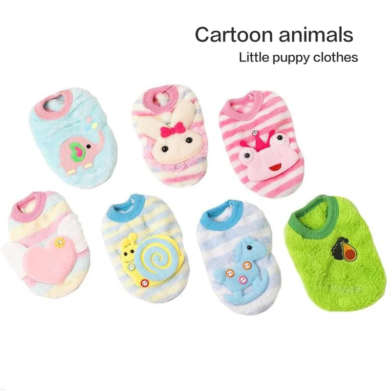 

Cartoon animal casual dog vest cat pet clothes autumn and winter warm vest cat and dog autumn and winter pet clothes in stocks