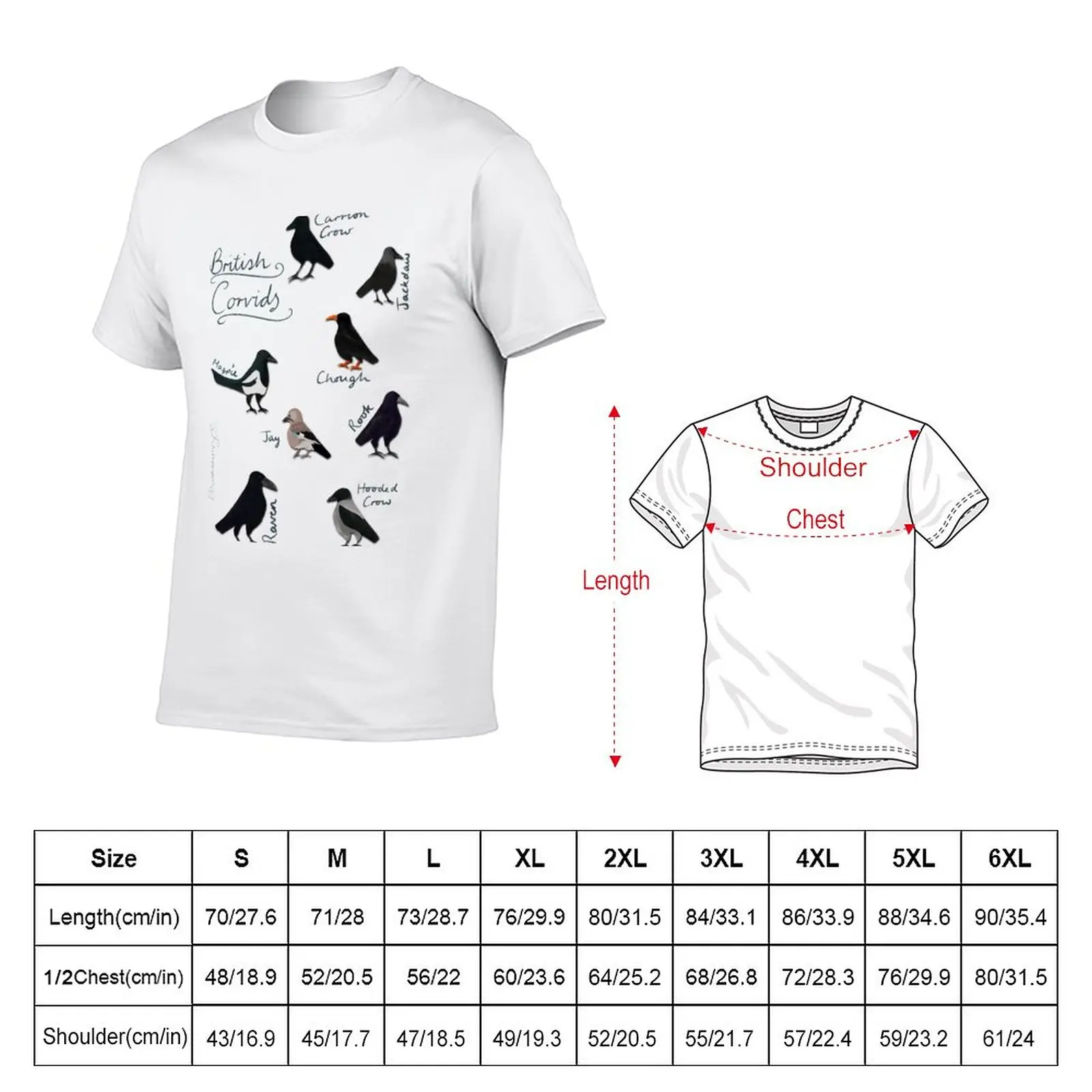 New British Corvids T-Shirt oversized t shirts custom t shirts T-shirt short mens graphic t-shirts