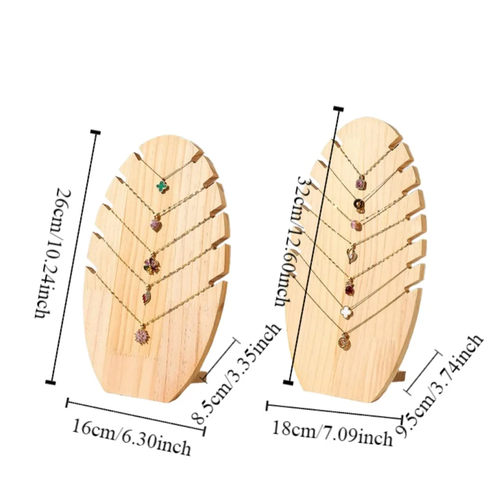 Placa de exibição de colar de madeira pendurado rack de armazenamento titular pingente organizador prateleira forma chama vários jóias expositor