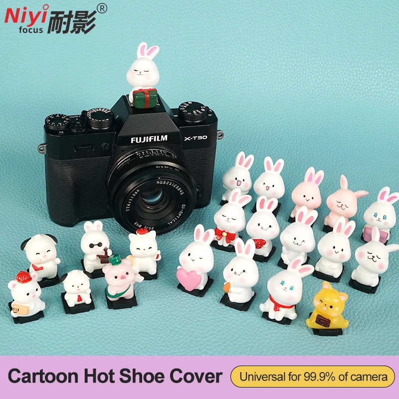 Universal Hot Shoe Cover Cute Cartoon Rabbit Cold Shoe Dustproof for Sony a7iii zve10 Canon Nikon Fujifilm Camera Accessories