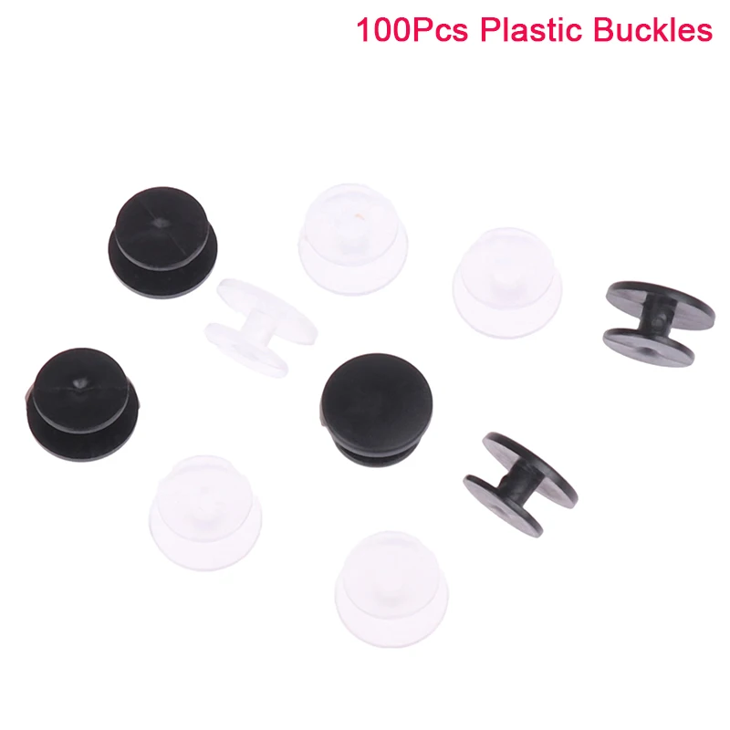 100Pcs Plastic Buckles Ornaments DIY Shoes Buttons Lightweight Buckles For Croc Shoes Accessories Blcak Clear Wholeslae