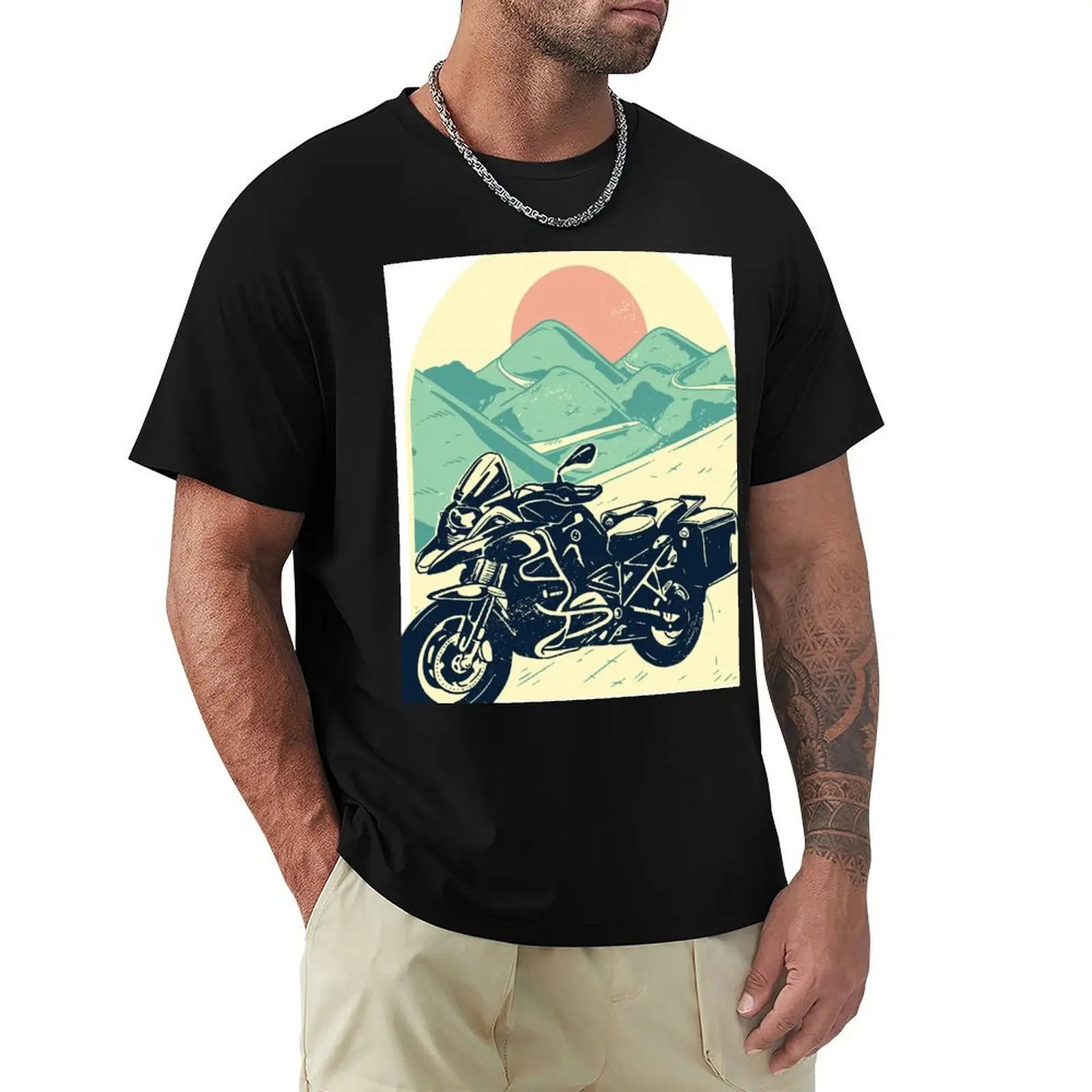 

Adventure Rider Trip T-Shirt blue lock T-shirts man Aesthetic clothing mens shirts graphic tee