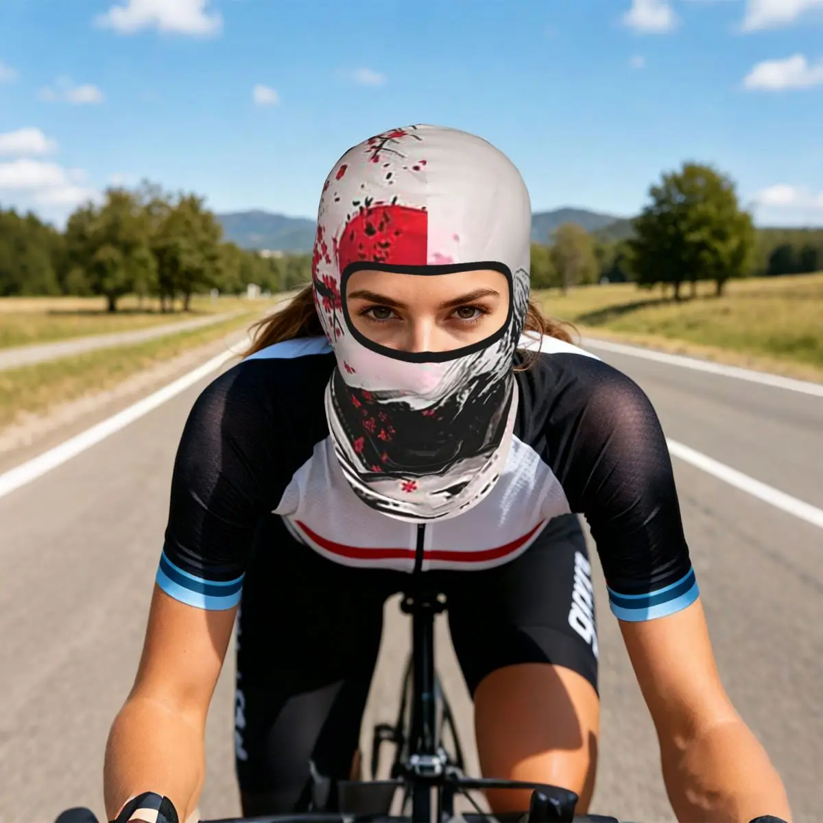 Japan Sakura Cherry Blossoms With A Red Rising Sun Balaclava Full Face Mask Sun Protection Neck Gaiter For Motorcycle Outdoor