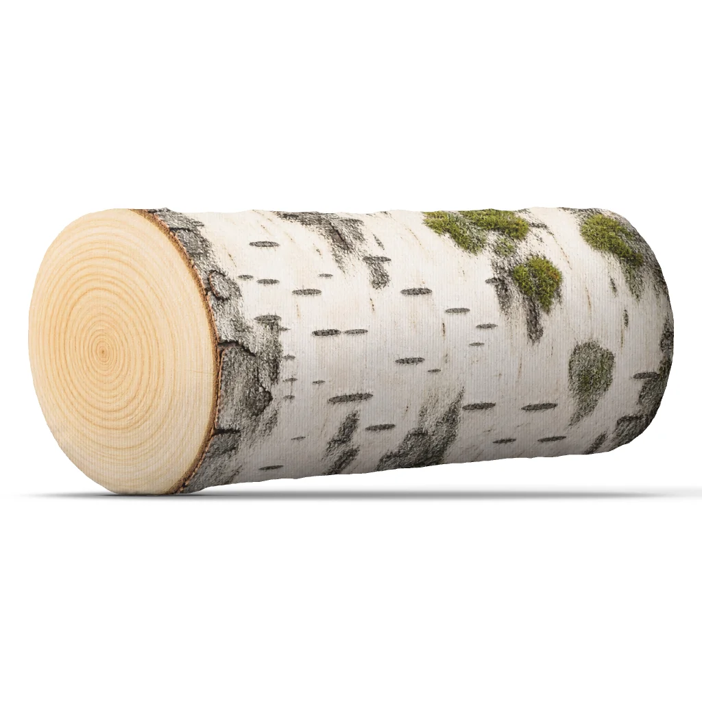 Birch Tree Trunk Plush Pillow Woodland Log Cushion Nature Throw Pillow Irregular Stuffed Rustic Home Decor Sofa Accent Gift