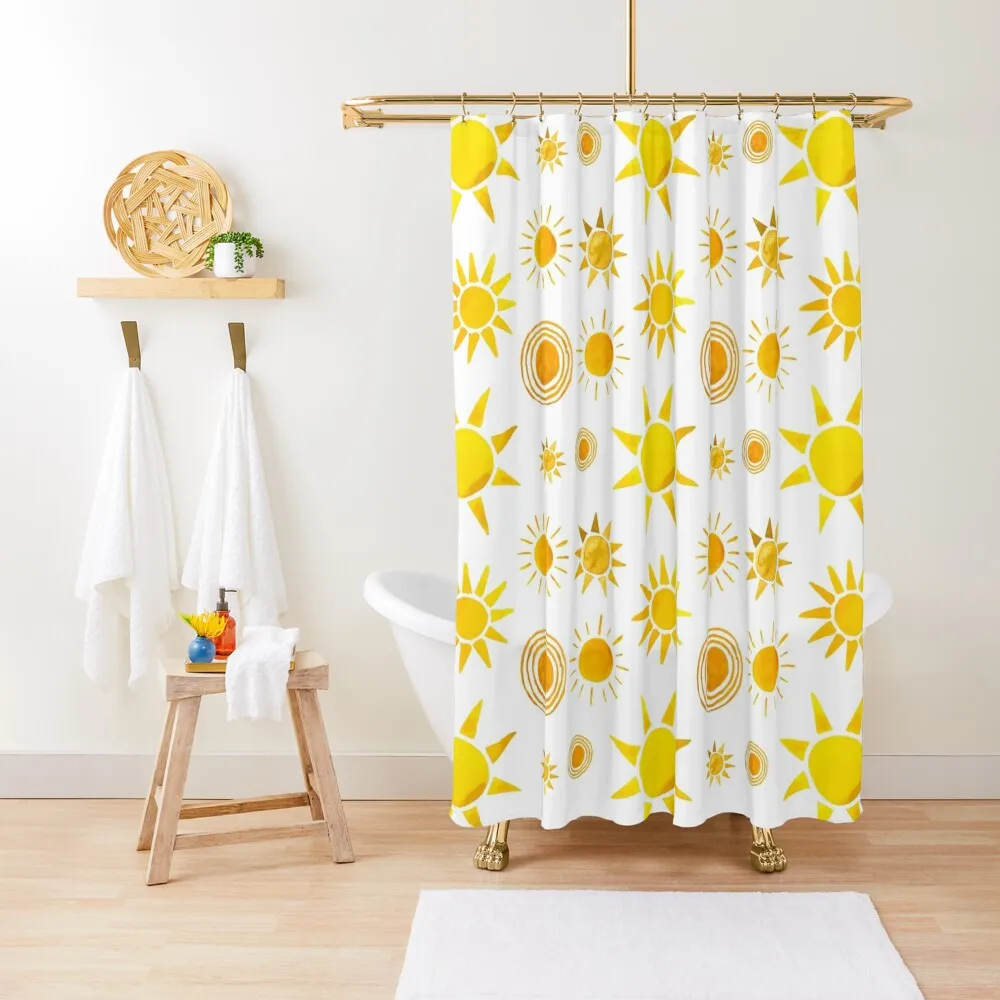 

Here Comes the Sun! Shower Curtain Bathroom And Shower Products Bathroom Shower Waterproof And Anti-Mold Curtain