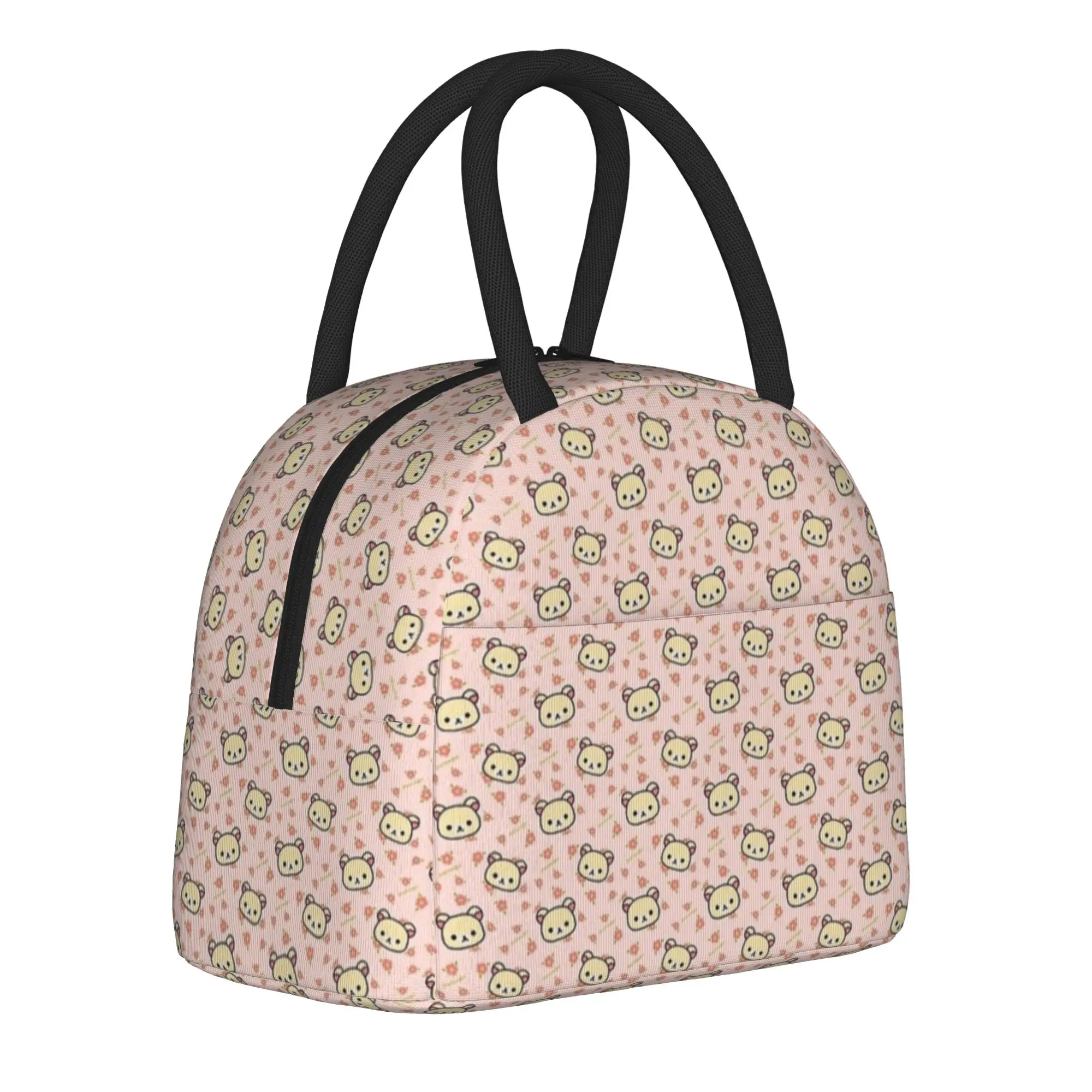 Pink Korilakkuma Insulated Lunch Bags Leakproof Rilakkuma Meal Container Cooler Bag Tote Lunch Box Office  Outdoor Bento Pouch