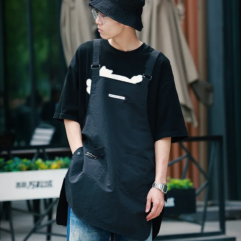Fashionable Japanese Work Apron Can be worn in both Front and Large Back Capacity Pockets Waterproof and Breathable Coveralls