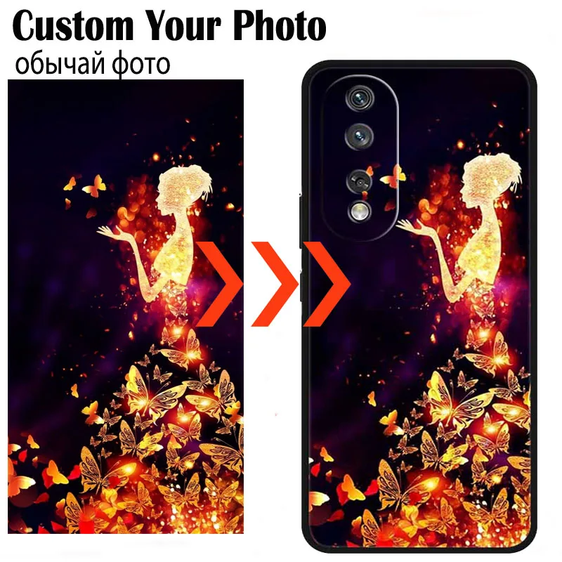 Customized DIY Photos Phone Cases For Honor 70 Pro Plus Silicone Cover For Honor 90 Lite 80 Pro X20 SE Case Image Logo Design