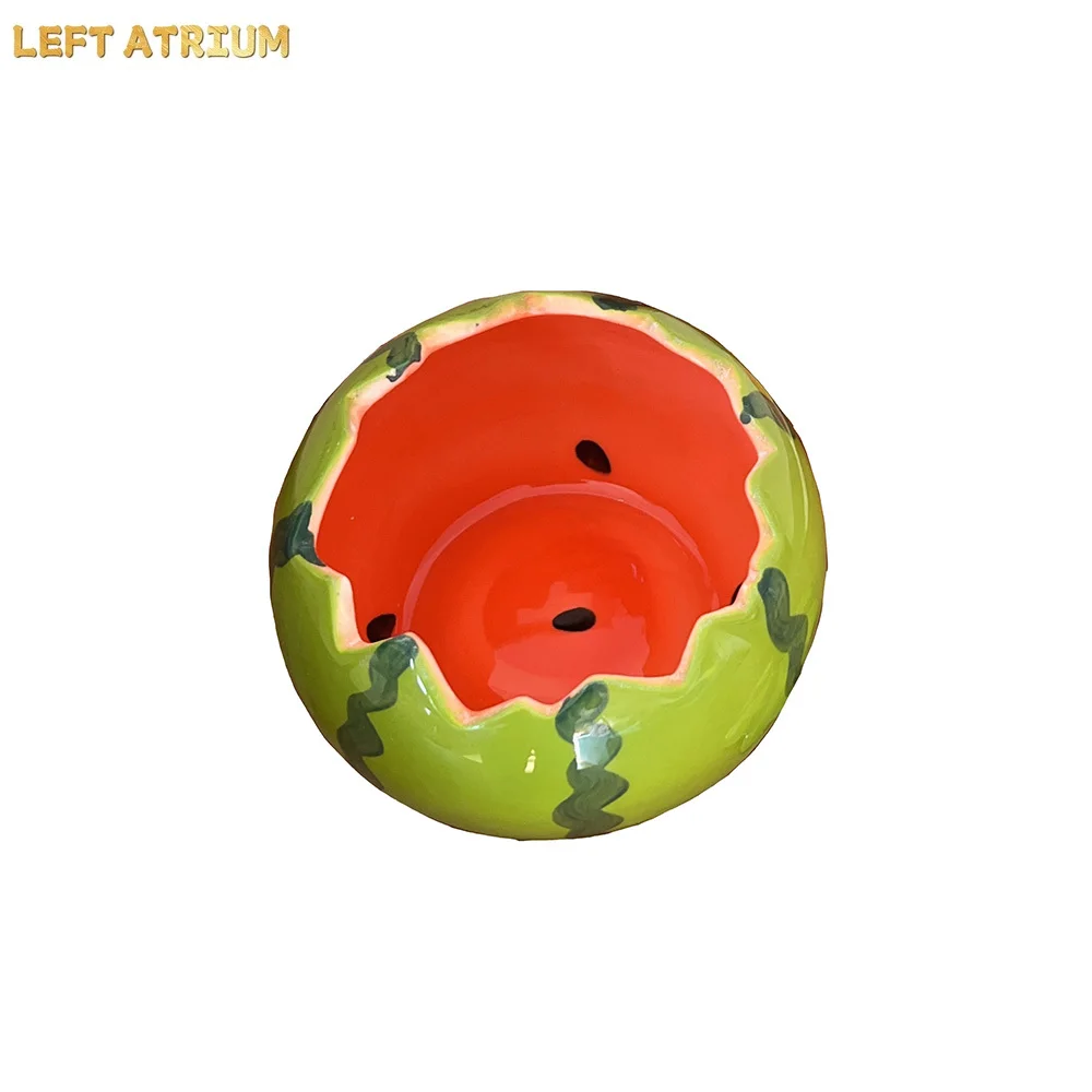 Creative Watermelon Shape Ceramic Bowl Cute Porcelain Restaurant Homehold Tableware Dessert Yogurt Salad Bowls Kitchen Supplies