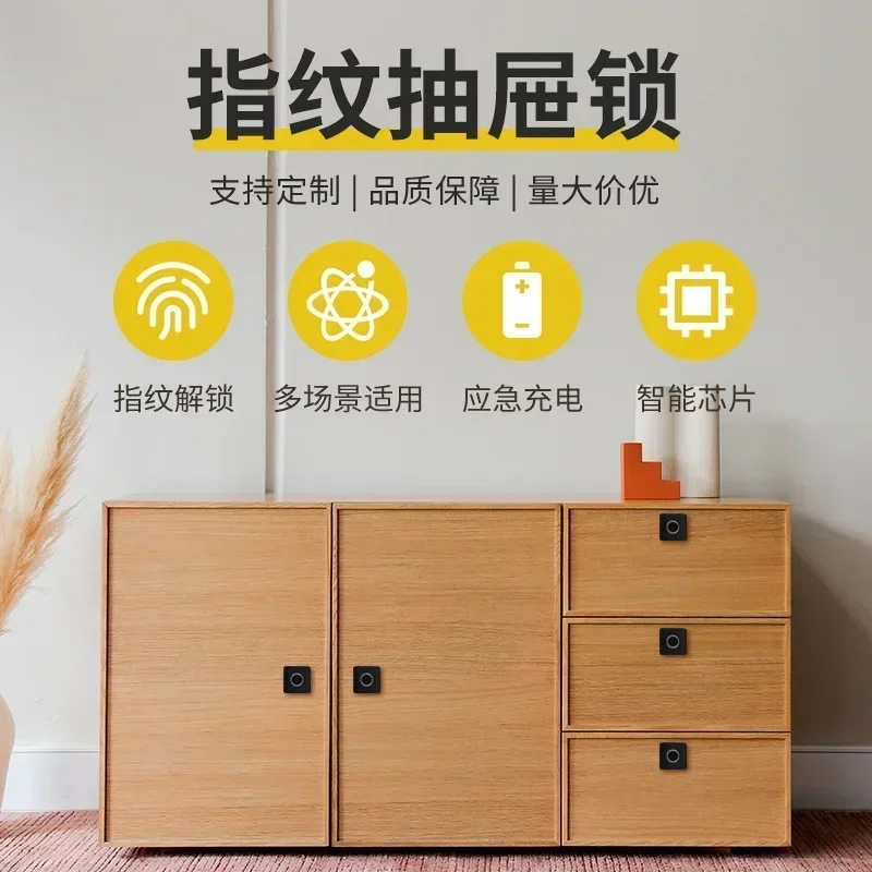 Smart Home Biometric Fingerprint Lock Hidden Drawer Electronic Lock Privacy File Storage Keyless Residential Security Protection