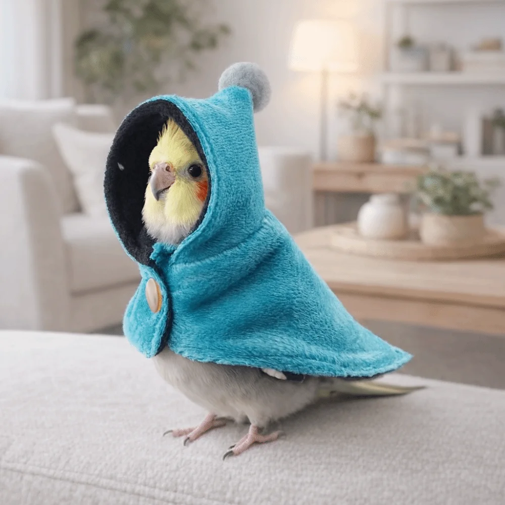 

Stylish Windproof Parrot Cloak Thickened Buckle Fixing Bird Cape Comfortable Warm Pet Birds Outerwear Autumn Winter
