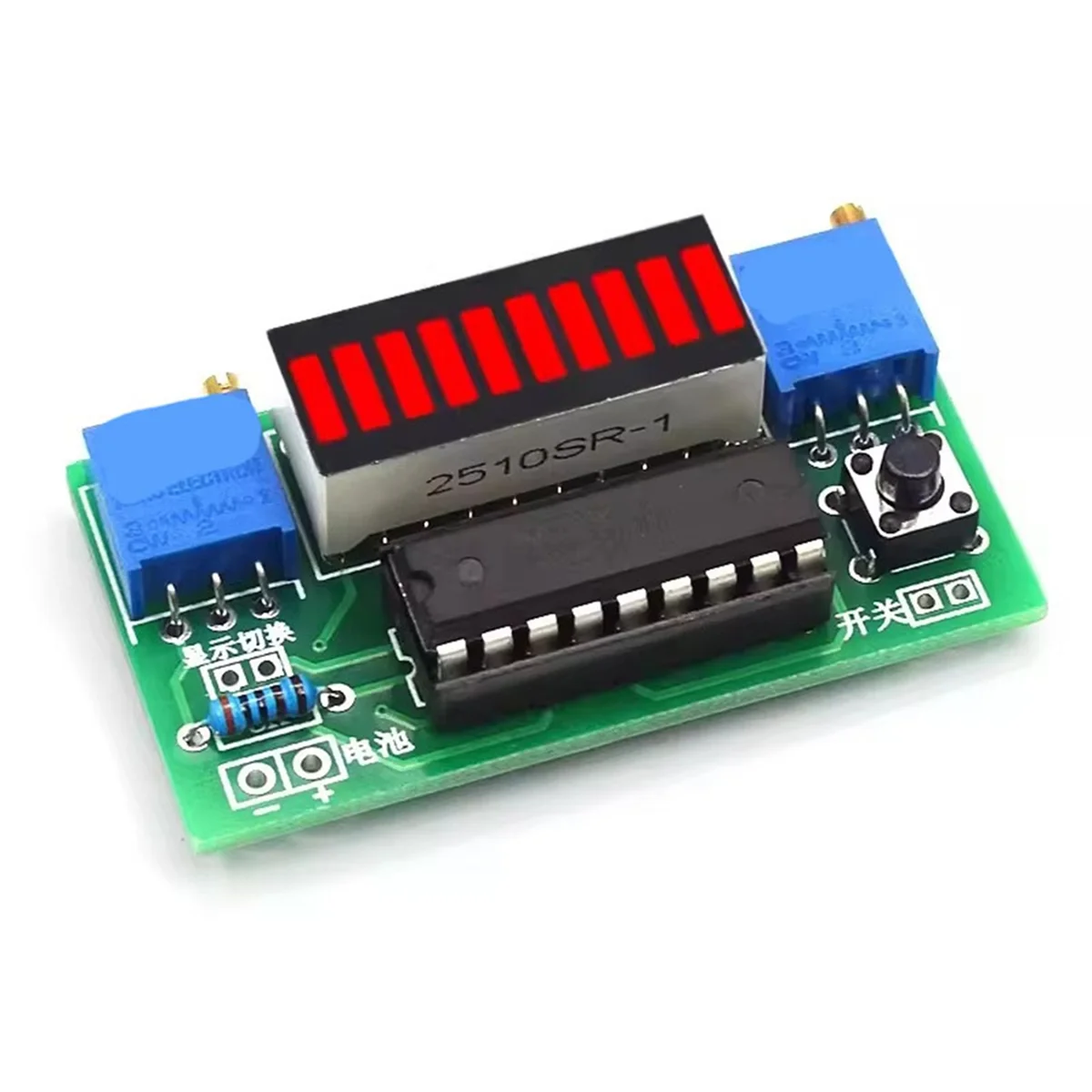 Reliable-LM3914 10 Segment 3.7V Lithium 12V Battery Capacity Indicator Module Power Level Tester LED Display DIY