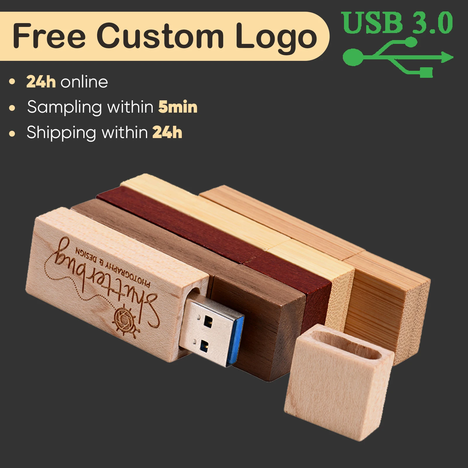 

JASTER USB 3.0 Flash Drives 128GB Wooden Pen drive 64GB 32GB Free customized logo Maple wood Memory Stick 16GB U disk For Laptop
