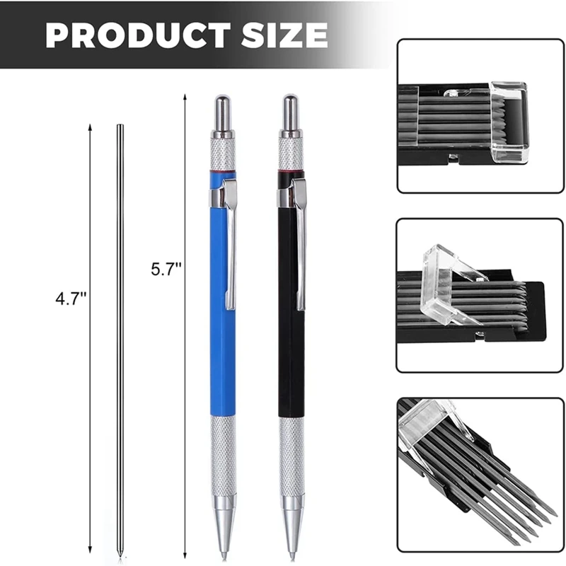 مجموعة أقلام نجار ميكانيكية ، براية مدمجة ، فولاذ ، مجرب أنابيب ، آلة لحام ، بناء ، عامل خشب