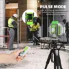 Huepar 고정밀 ±2mm/10m 4D 크로스 라인 레이저 레벨 및 수신기 셀프 레벨링 녹색 레이저 도구 8000mAh 리튬 이온 배터리 및 브래킷 4