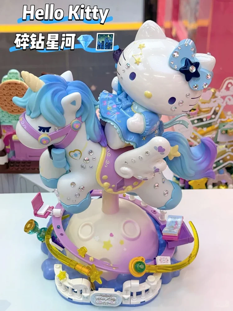 

Toptoy Hello Kitty Glitter Star Large Size Unicorn Building Block Toy Night Light Type C Rechargeable Birthday Gift Blind Box