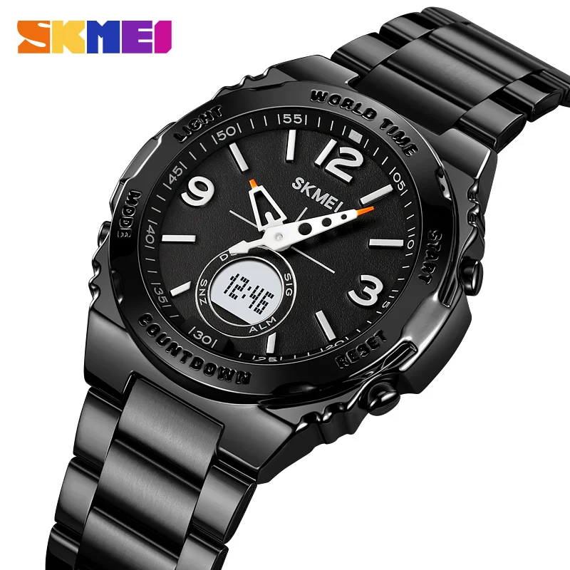 

SKMEI Luxury Men's Clock Movement Watches Waterproof Sport Electronic Watch Male Digital Stainless Steel Wristwatch Reloj Hombre