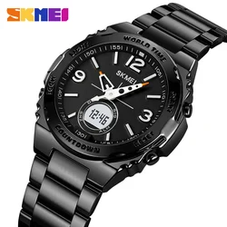 SKMEI Luxury Men's Clock Movement Watches Waterproof Sport Electronic Watch Male Digital Stainless Steel Wristwatch Reloj Hombre