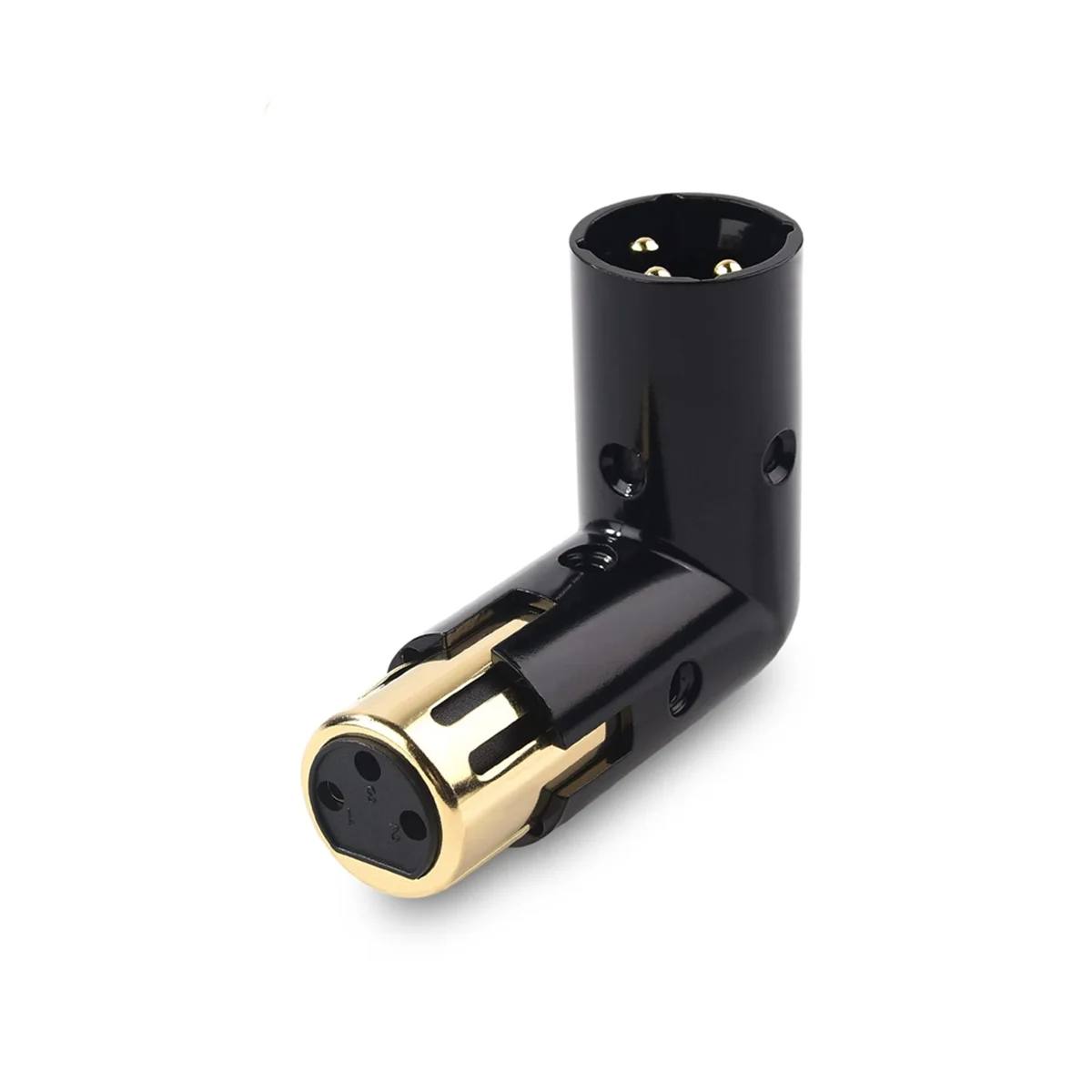 ABKM 1 Buah Adaptor Sudut XLR 3Pin Adaptor XLR Sudut Kanan Pria Ke Wanita Dapat Disesuaikan Adaptor XLR 90 Derajat