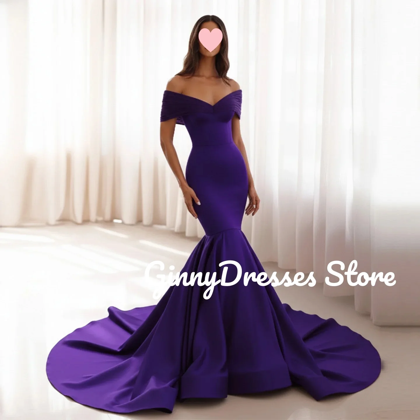 

Evening Dresses Customize Off-The-Shoulder Sleeves Luxury Party Dress Mermaid Floor-Length Ruffles Birthday Dresses For Woman