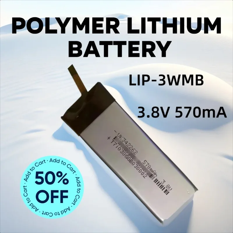 

LIP-3WMB 3.8V 570mAh for Sony MZ-N10 MD N10 LIP-3WMB Polymer Lithium Battery