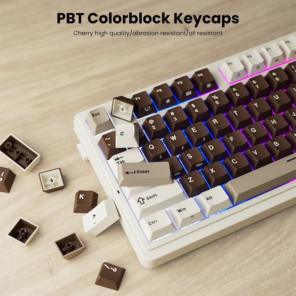 ROYAL KLUDGE RK N99 Wireless Mechanical Keyboard 98 Keys PBT Keycaps Gasket RGB Tri-mode Bluetooth Gamer Keyboard Display Screen