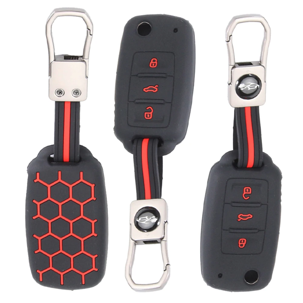 

Чехол-держатель для 3-кнопочного автомобильного ключа-брелока для Volkswagen Golf MK6, Polo, Beetle, Tiguan, Touran, Passat, Caddy, Jetta, Eos, Skoda, Seat