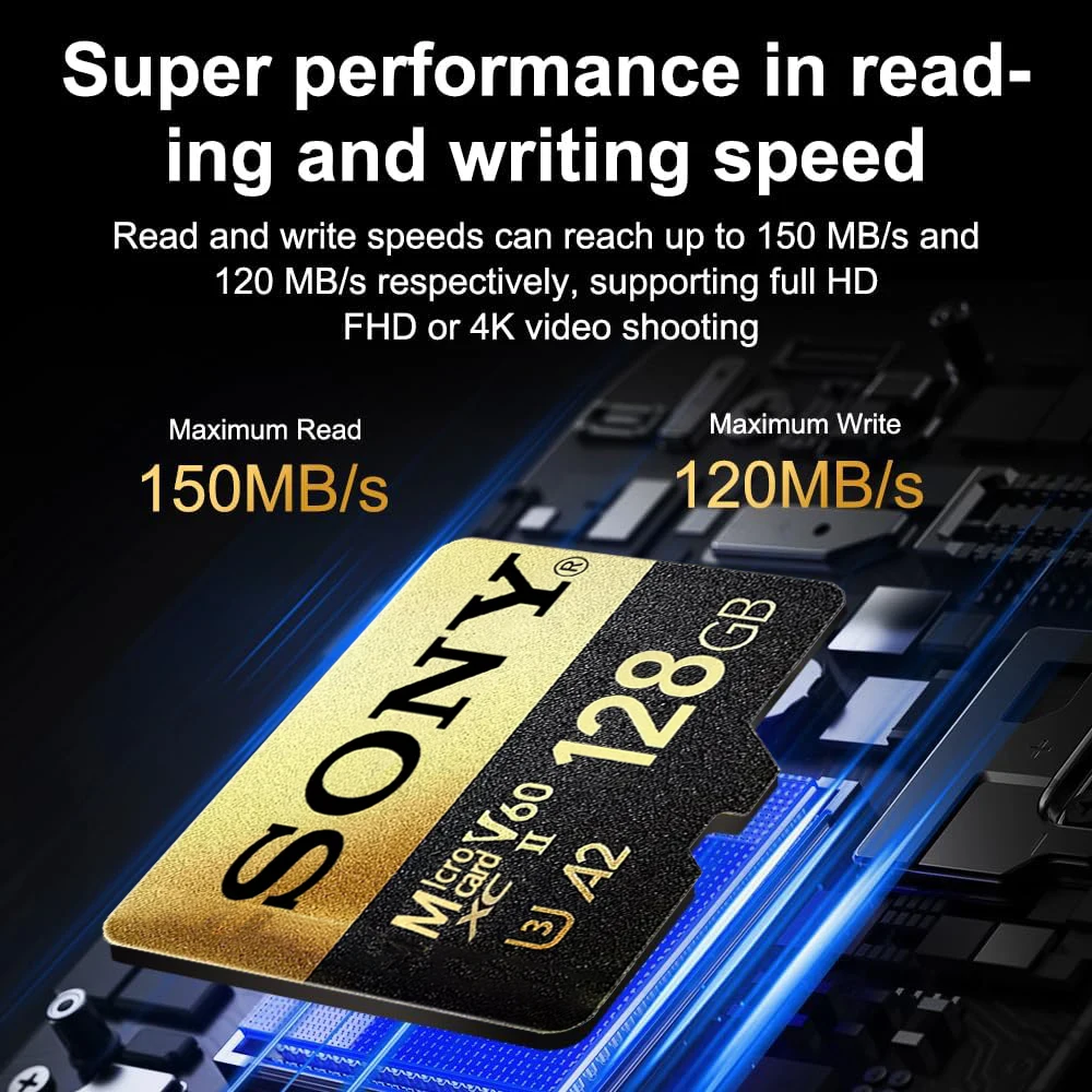 S ONY SD Card 1TB Class 10, U3, A2 4K Ultra HD Flash memory card 150MB/s Read Perfect for Phone Camera Drone Secure Data Stor