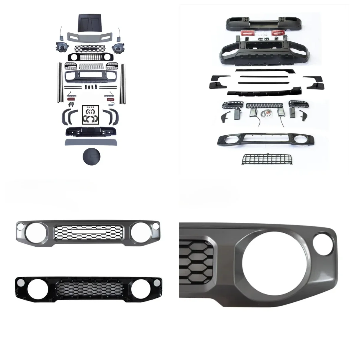 

Комплект кузовных деталей BR OEM Factory: передний и задний бамперы, решетка радиатора (без выхлопной трубы) для Jimny