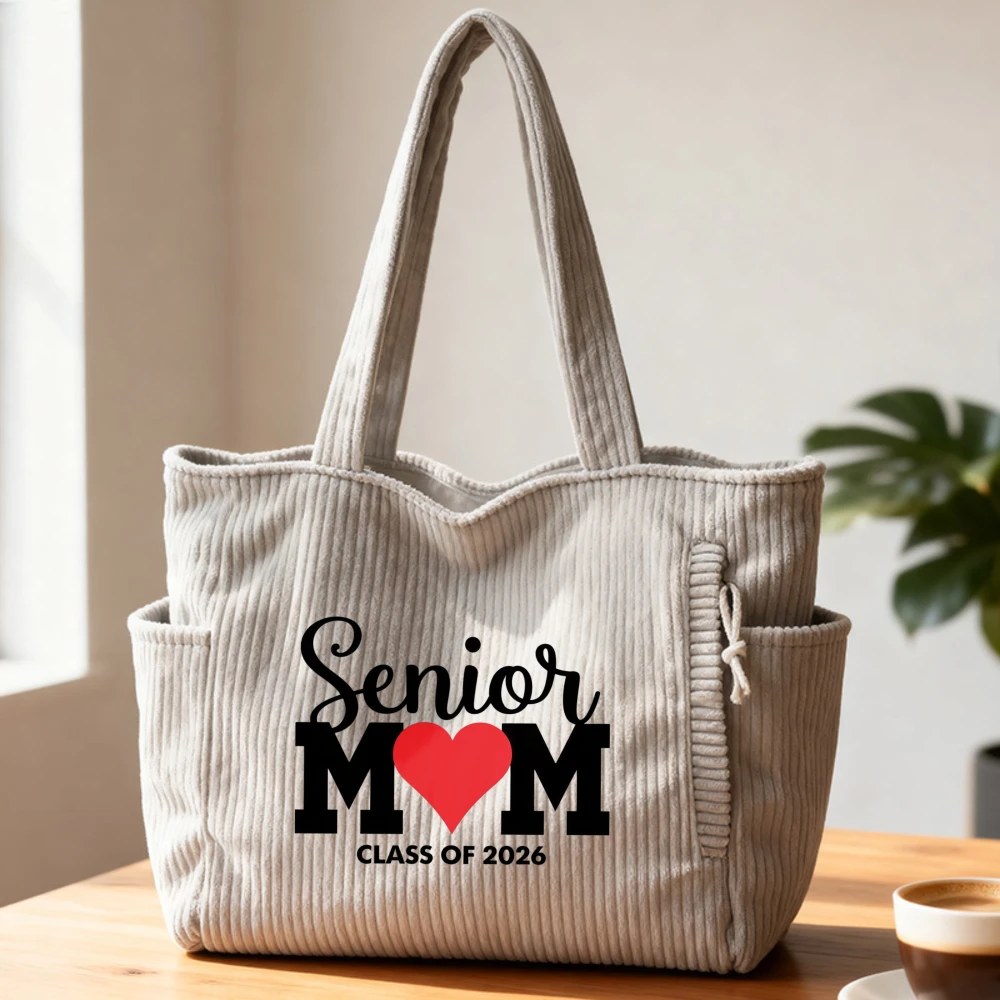 

Женская сумка-тоут из вельвета и холста для мам, подарок на выпускной, День матери, день рождения, для повседневных дел и путешествий