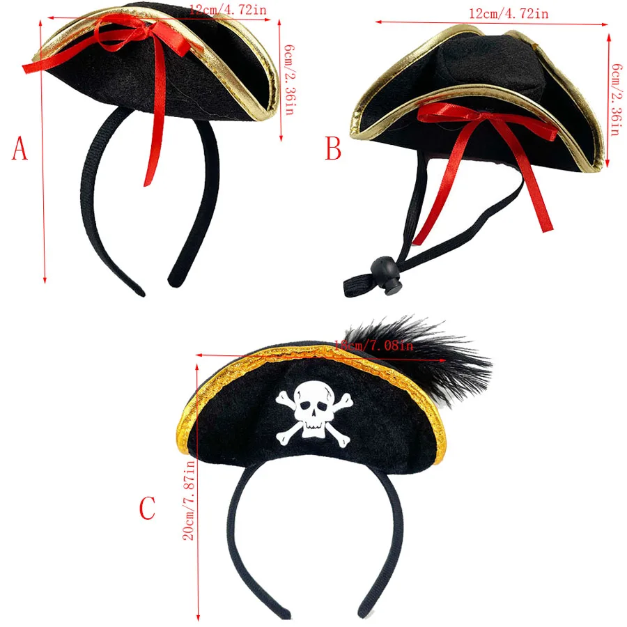 Chapeau de crâne de Pirate, bandeau de capitaine d'halloween, accessoires de Costume de jeu de rôle, décor de fête d'anniversaire pour enfant