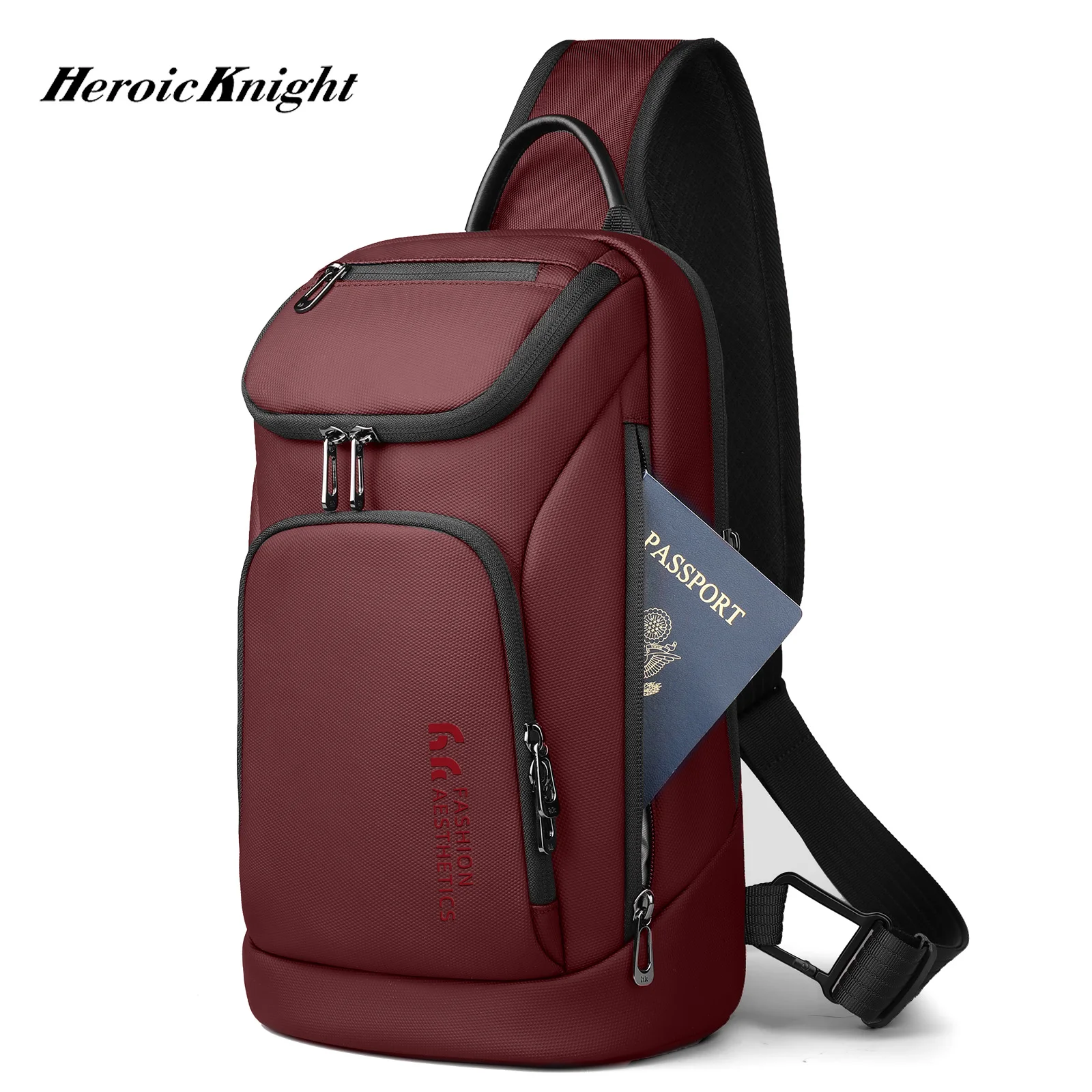 Heroic Knight Motorcycle Chest Bag Waterproof and Scratch Resistant Motorcycle Crossbody Bag High-Quality High-Function Mens Bag