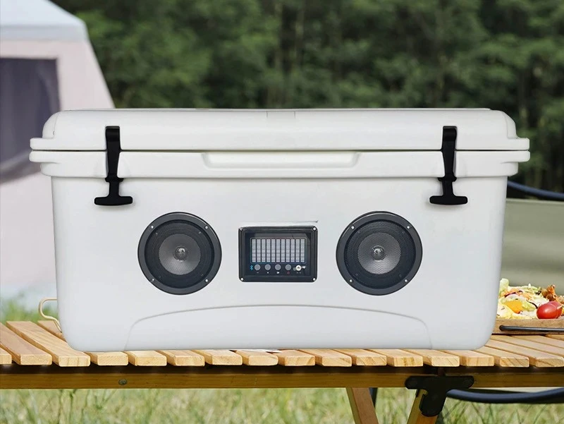 65 liters camping refrigerator rotational molding box car with speaker bluetooth fishing box outdoor incubator